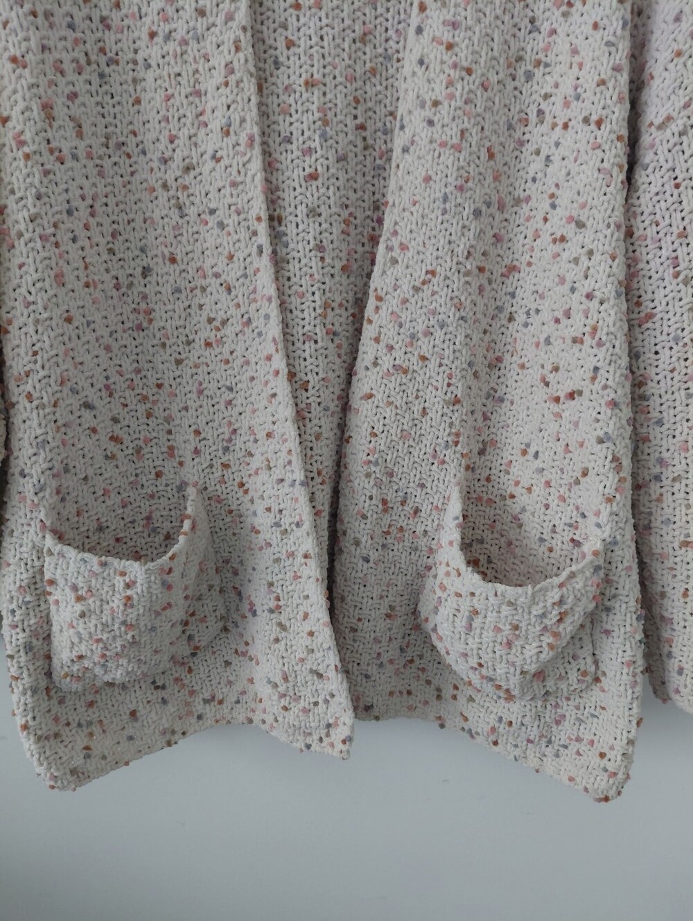 Moon & Madison Cream Speckled Open-Front Knit Cardigan - Picture 5 of 9